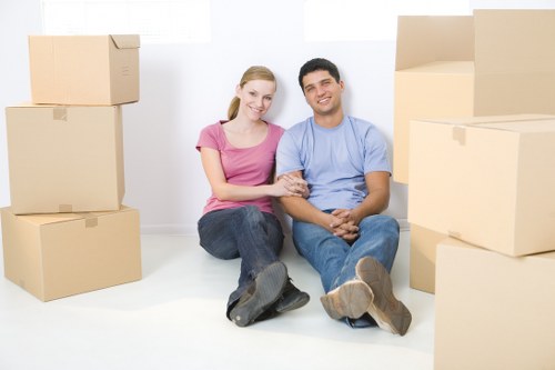 Packed household boxes ready for local moving service