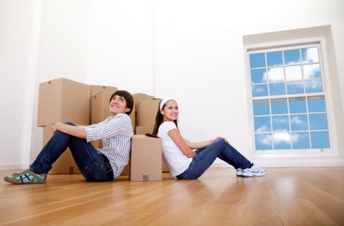 Packed boxes and furniture ready for a Shepherdsbush house move