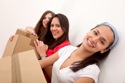 Furniture and boxes being loaded for a Shepherdsbush move