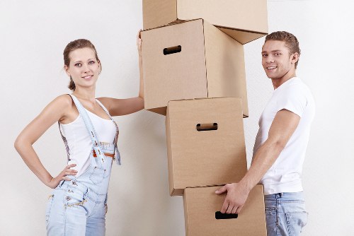 Packed household items ready for a Shepherds Bush move